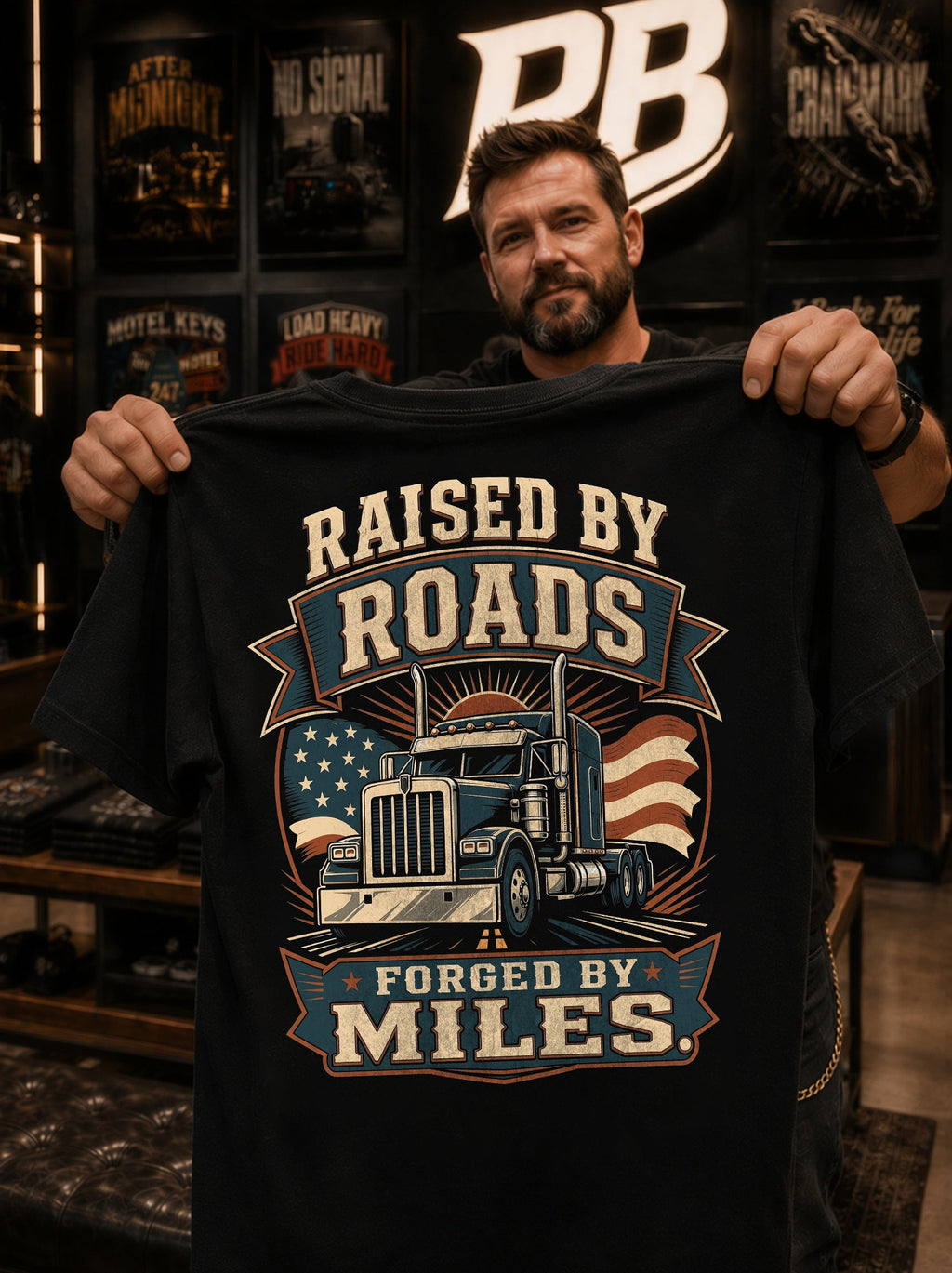 Raised By Roads. Forged By Miles - Tee Front Back
