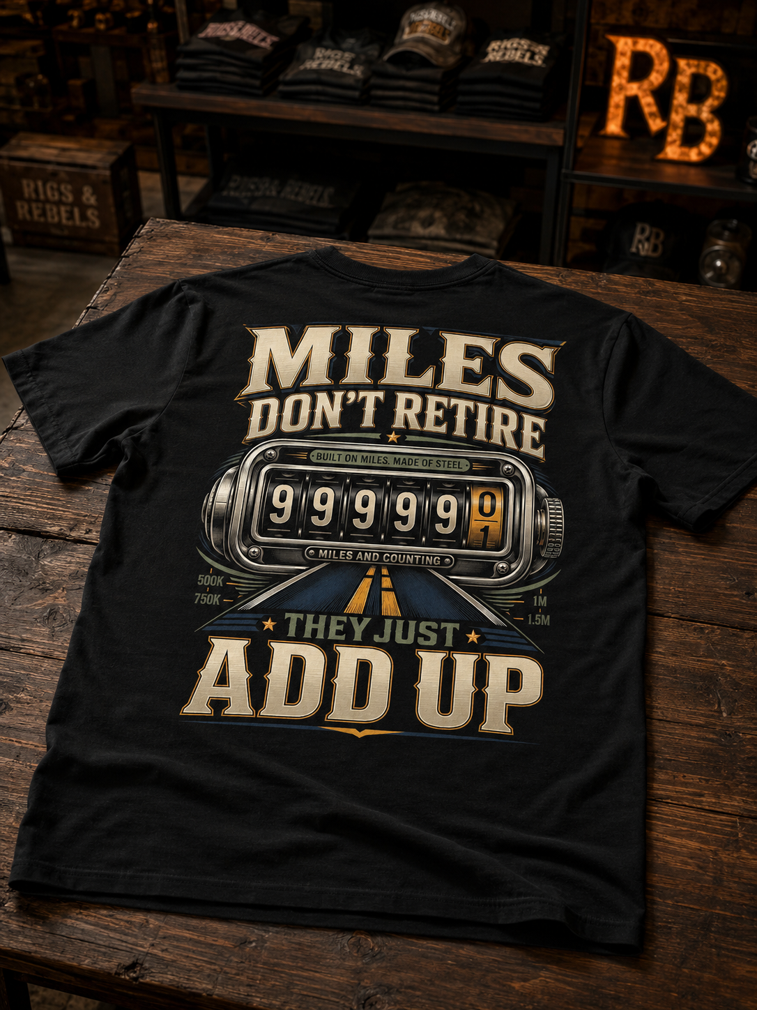 Miles Don’t Retire – Tee Front Back