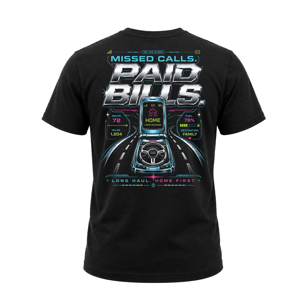 Missed Calls Paid Bills – Tee Front Back