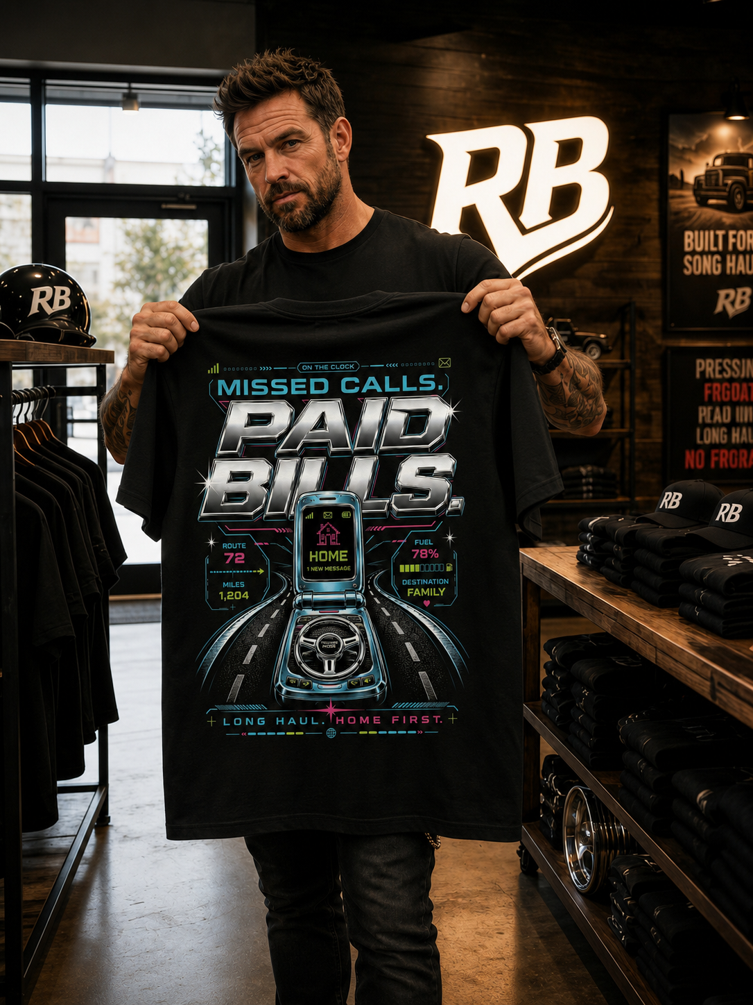 Missed Calls Paid Bills – Tee Front Back