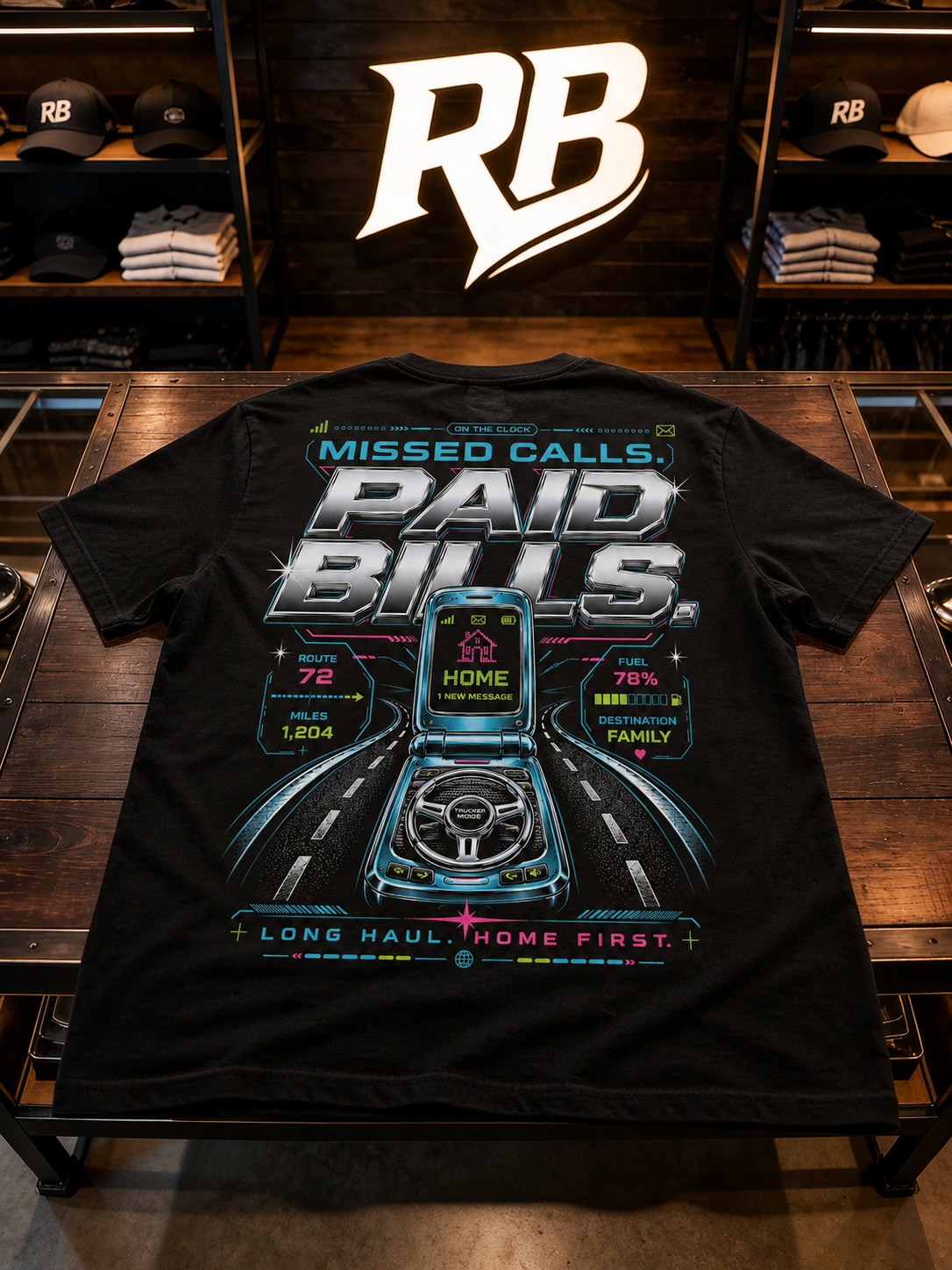 Missed Calls Paid Bills – Tee Front Back