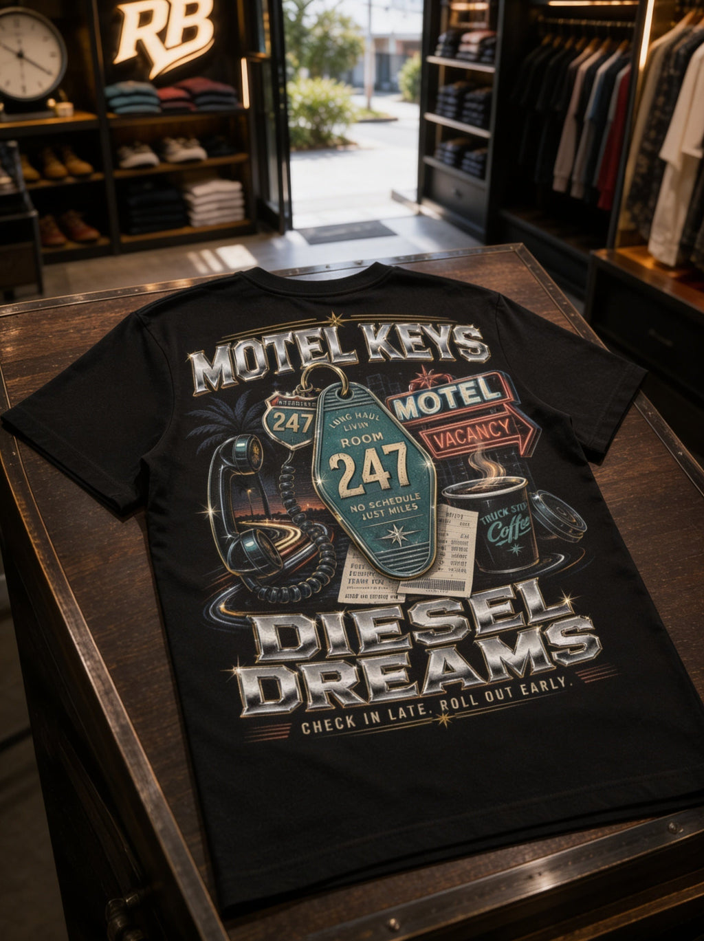 Motel Keys Diesel Dreams – Tee Front Back