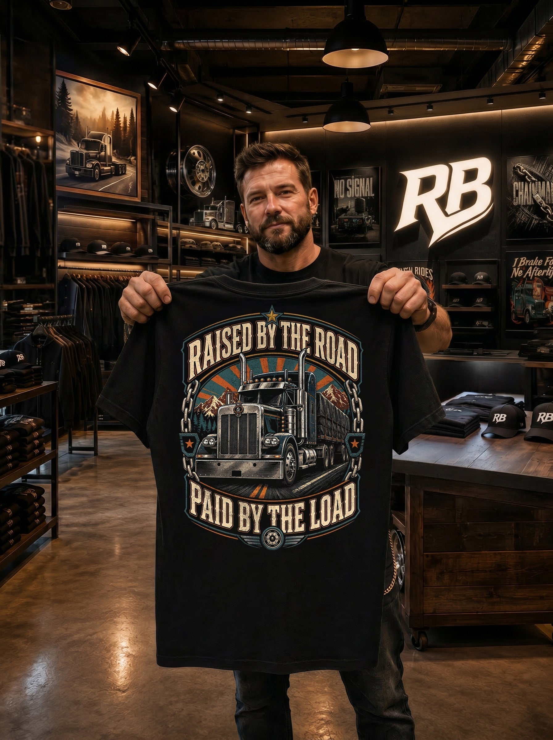 Raised By The Road. Paid By The Load - Tee Back