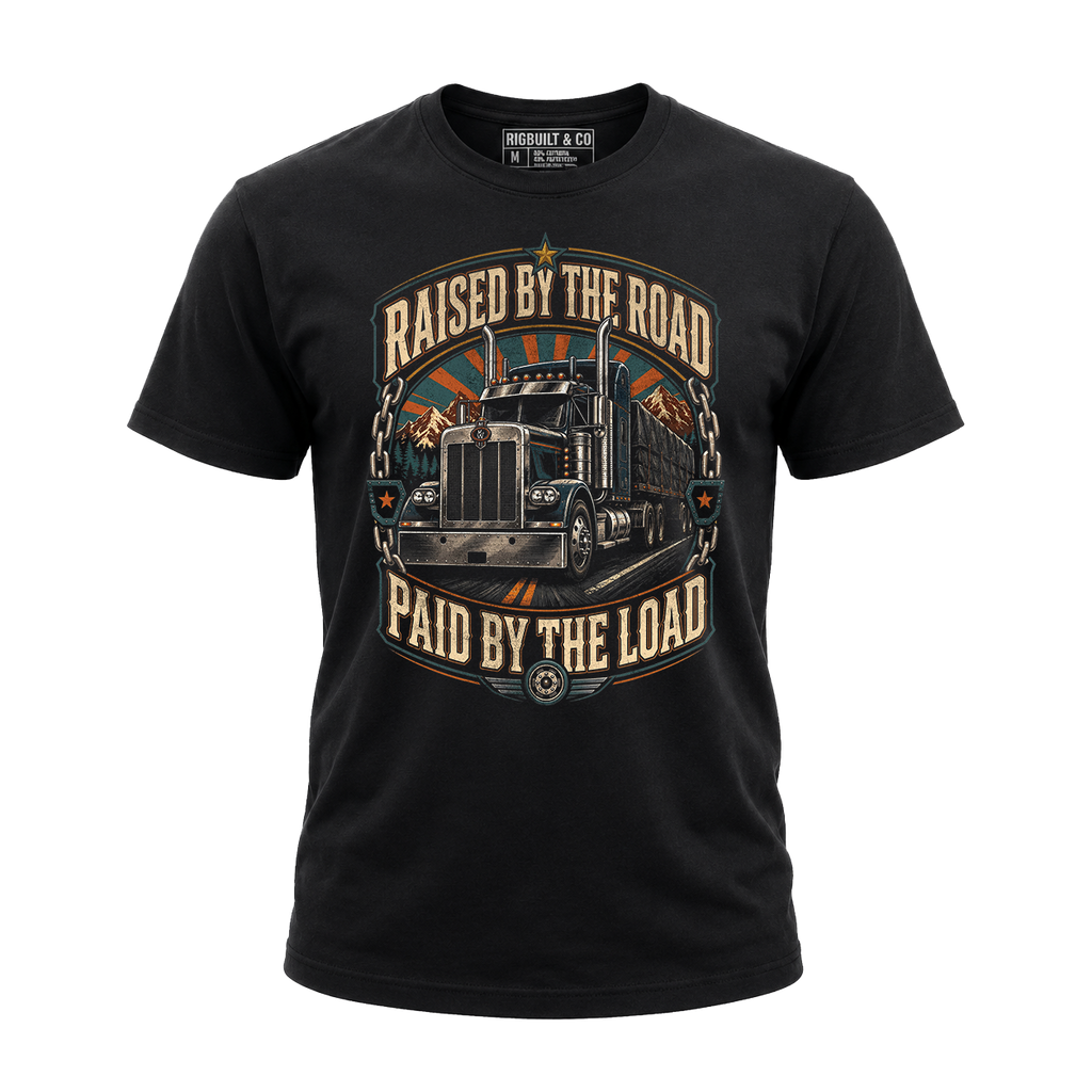 Raised By The Road. Paid By The Load - Tee Front