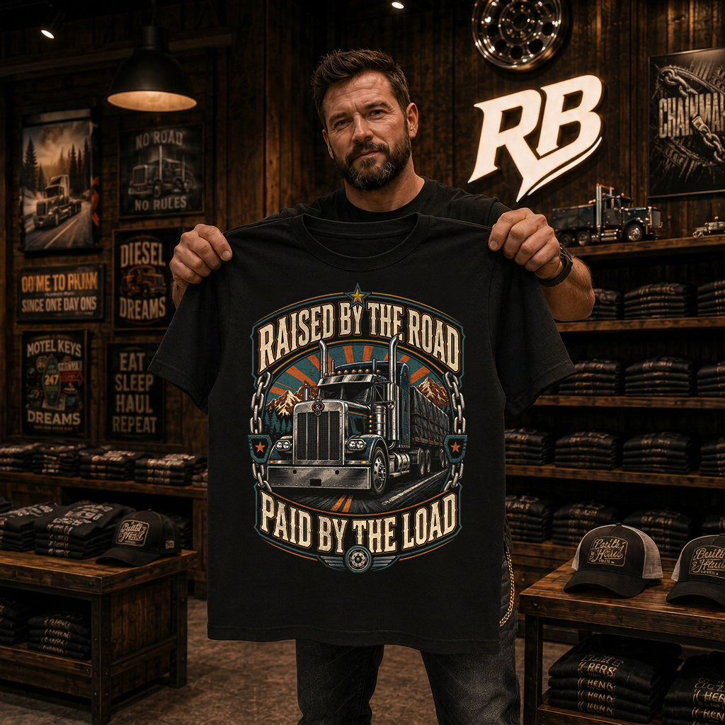 Raised By The Road. Paid By The Load - Tee Front