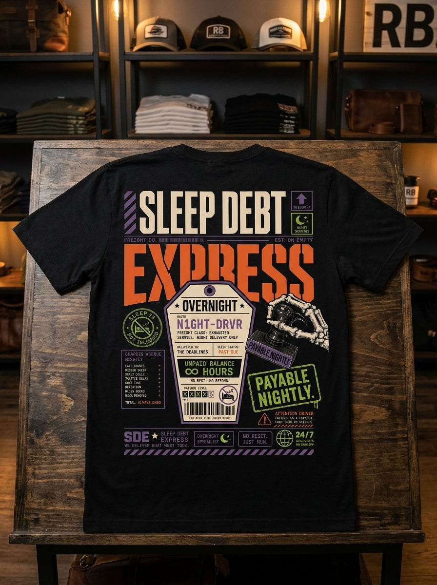 Sleep Debt Express – Tee Front Back