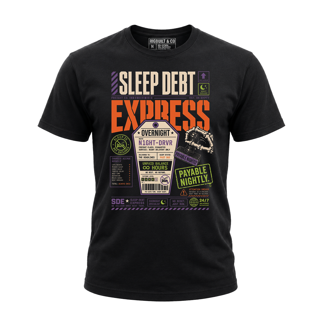 Sleep Debt Express – Tee Front