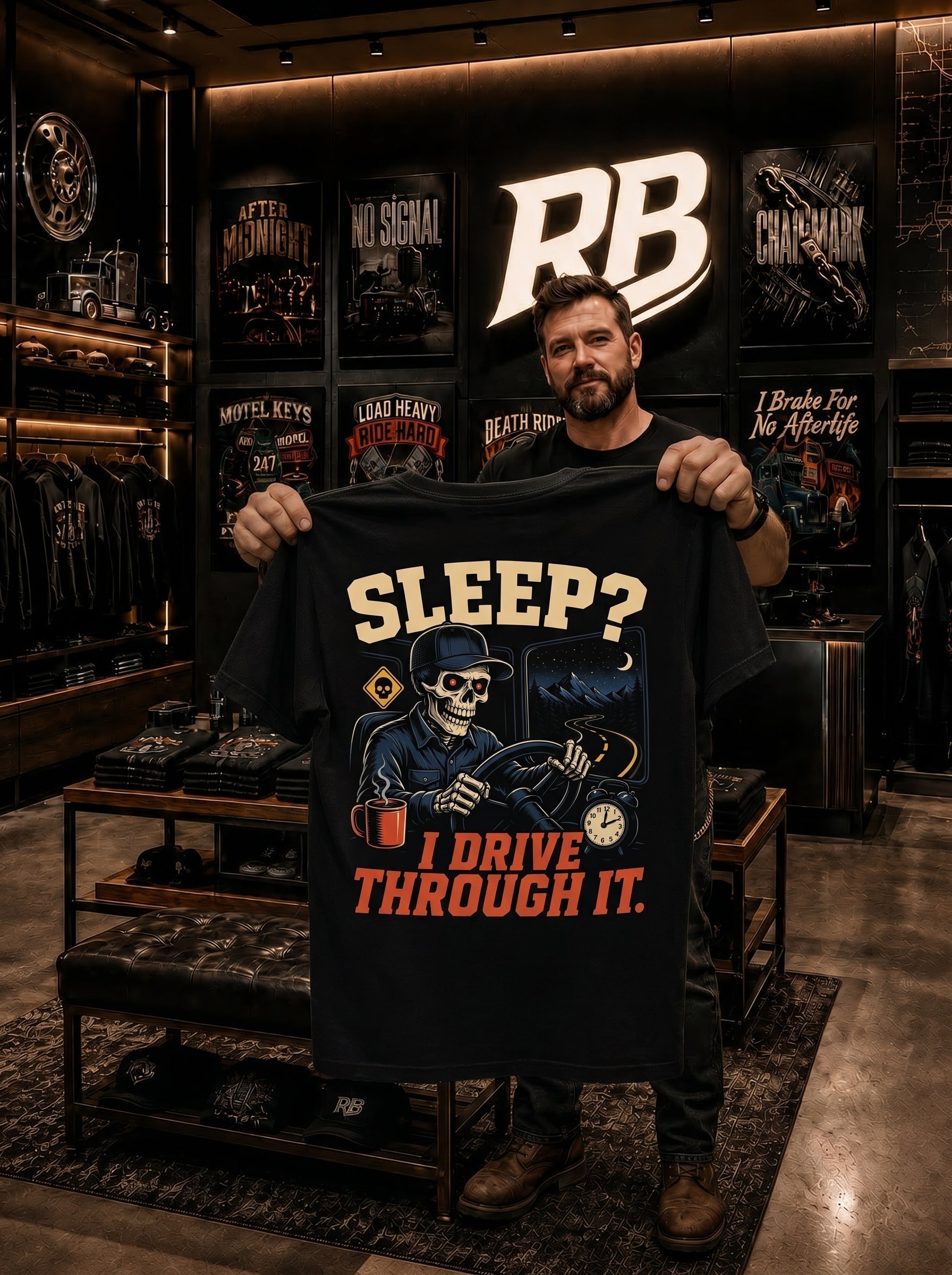 Sleep? I Drive Through It - Tee Back