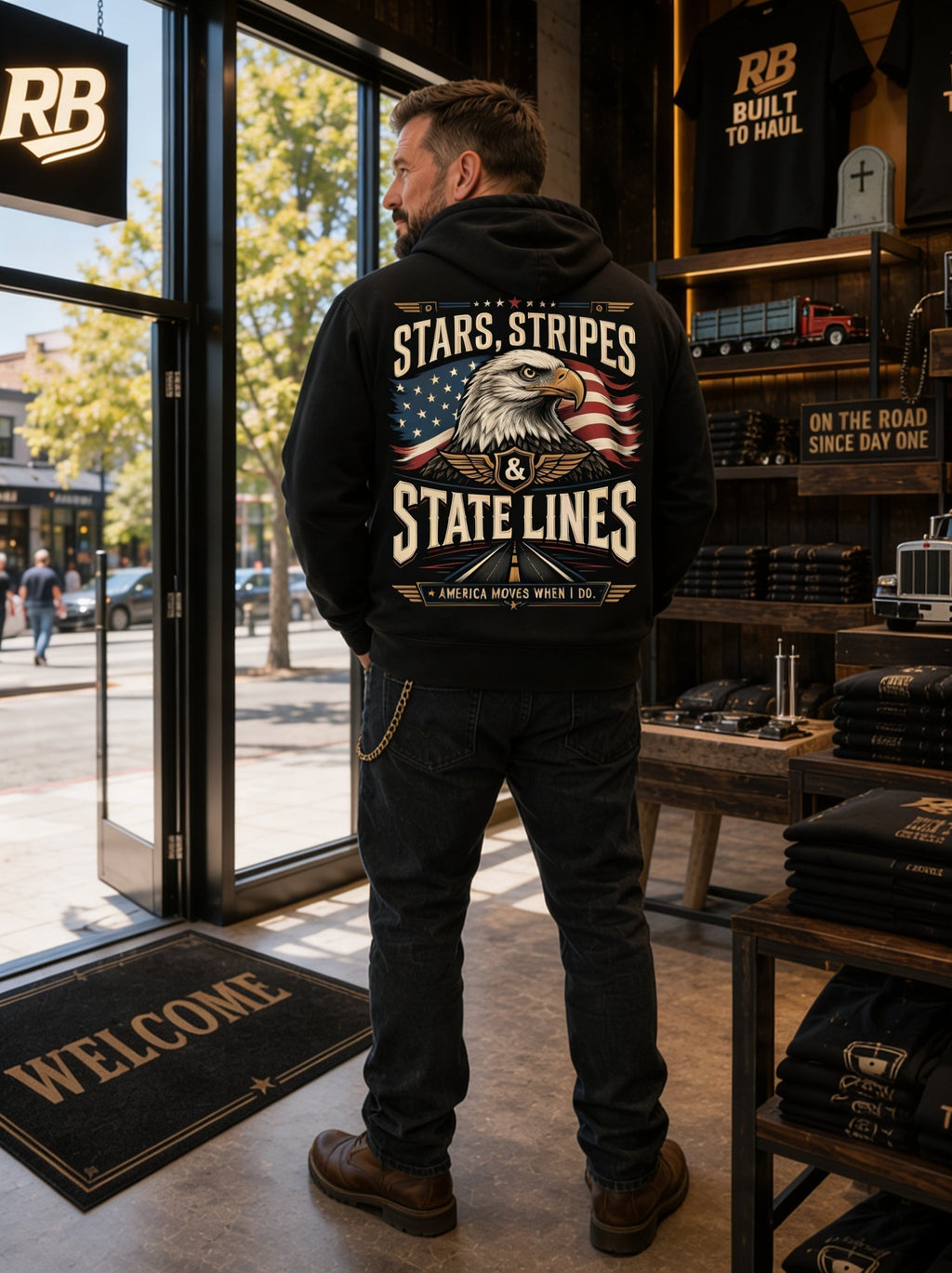 Stars, Stripes & State Lines – Hoodie