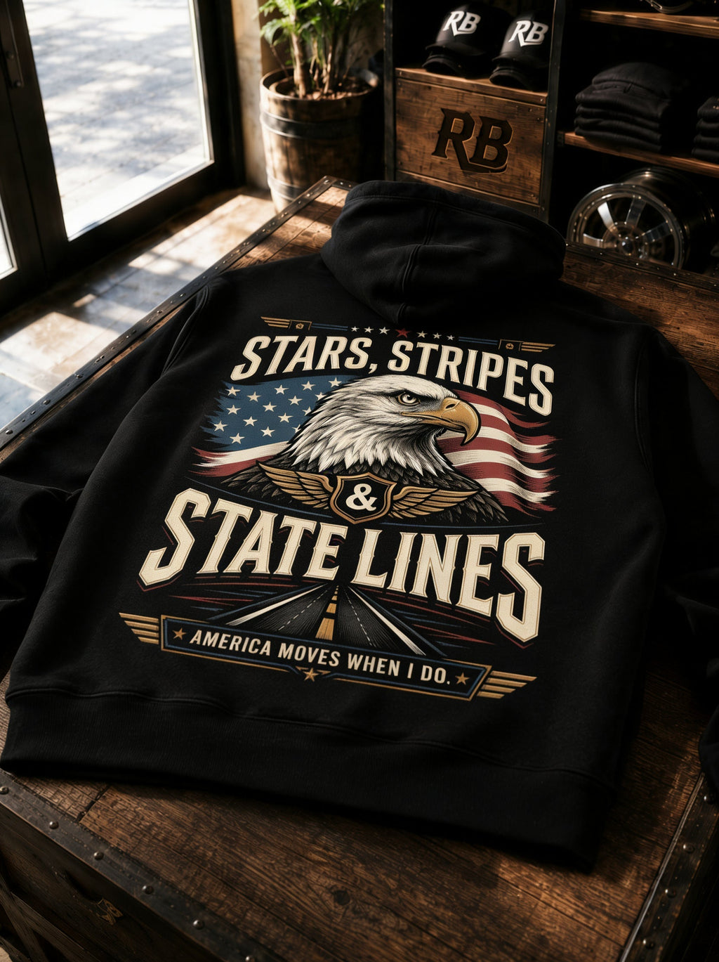 Stars, Stripes & State Lines – Hoodie