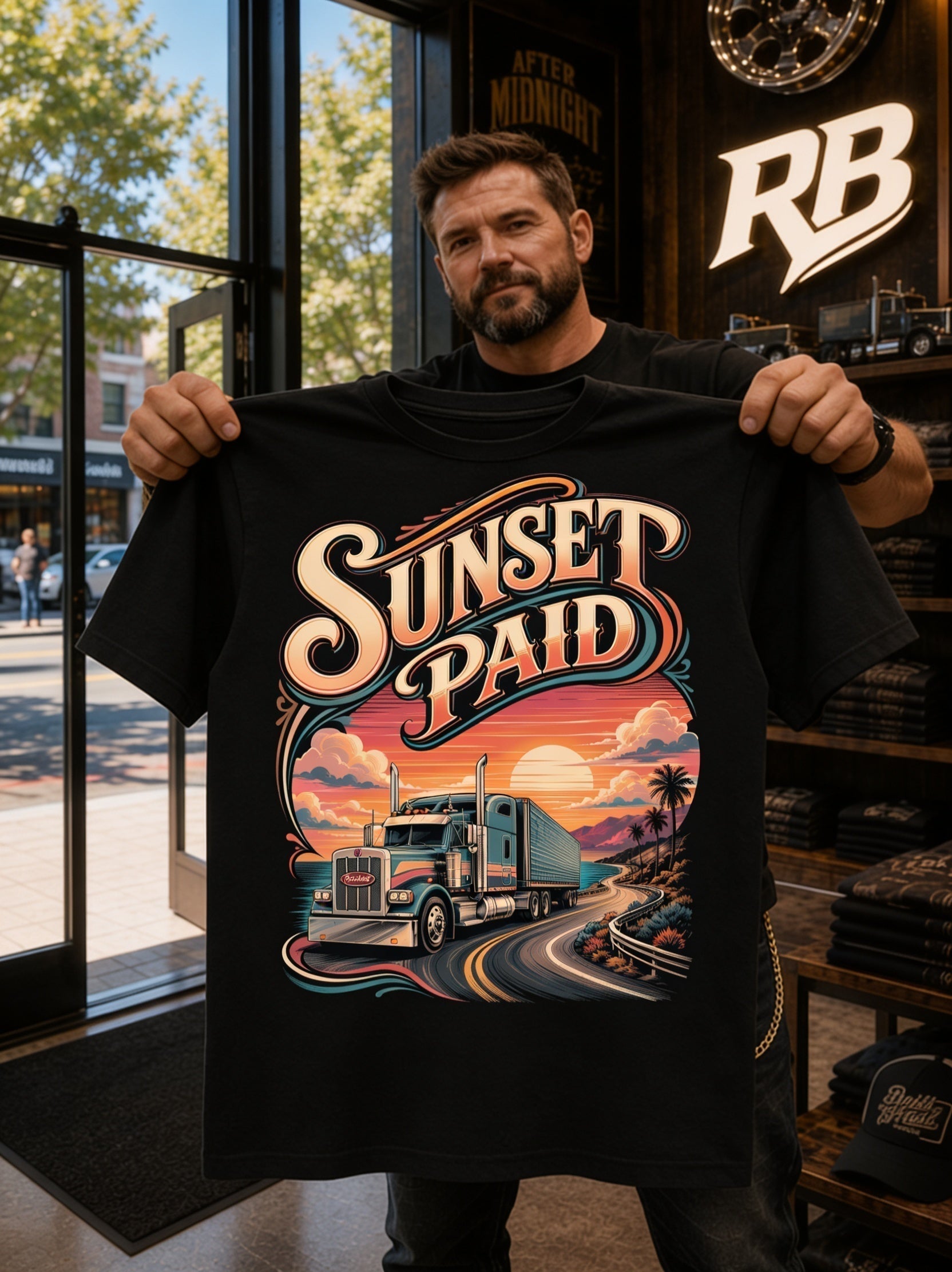 Sunset Paid - Tee Front