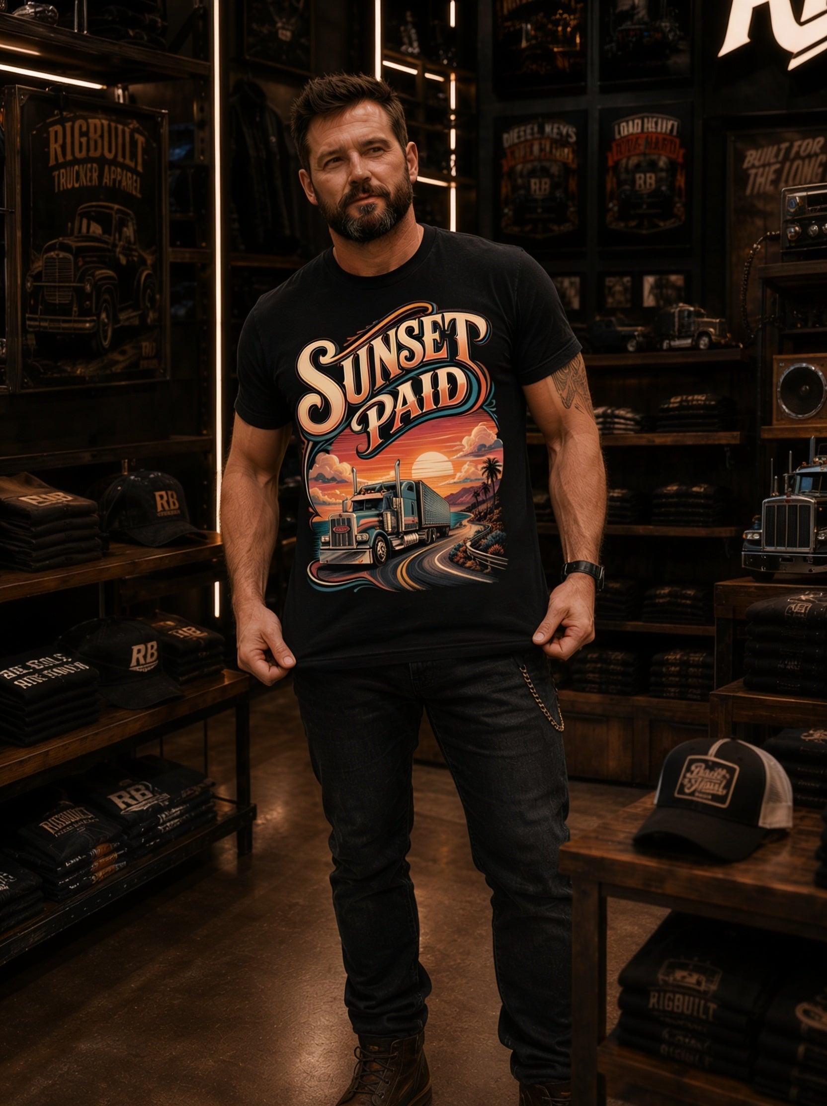 Sunset Paid - Tee Front
