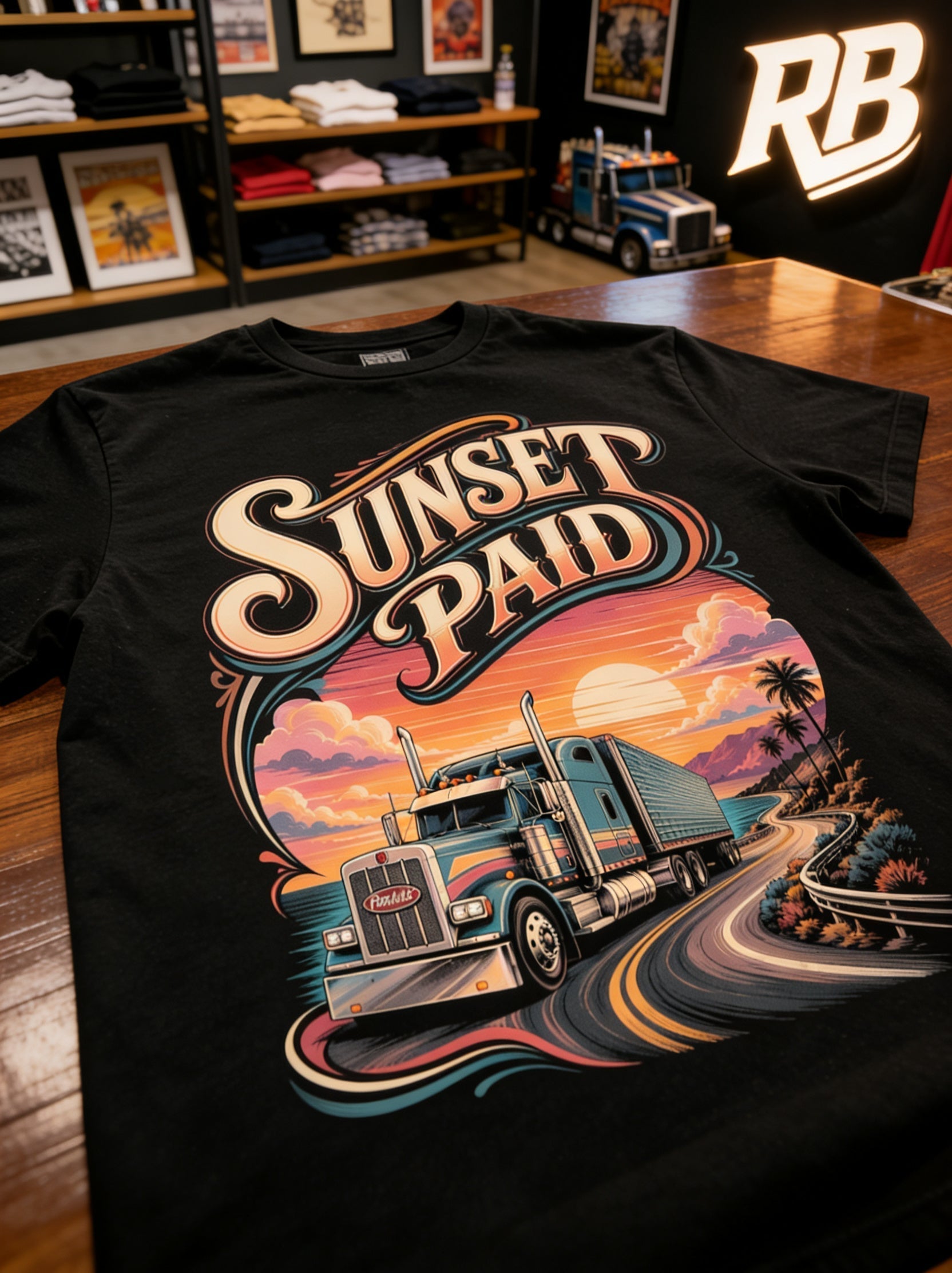Sunset Paid - Tee Front